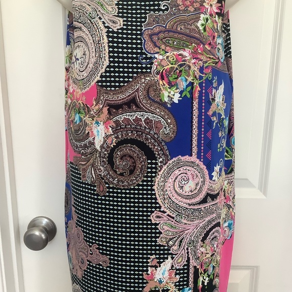 24Seven Comfort Apparel Dress Sleeveless Mixed Print Stretch Size L - Picture 2 of 7